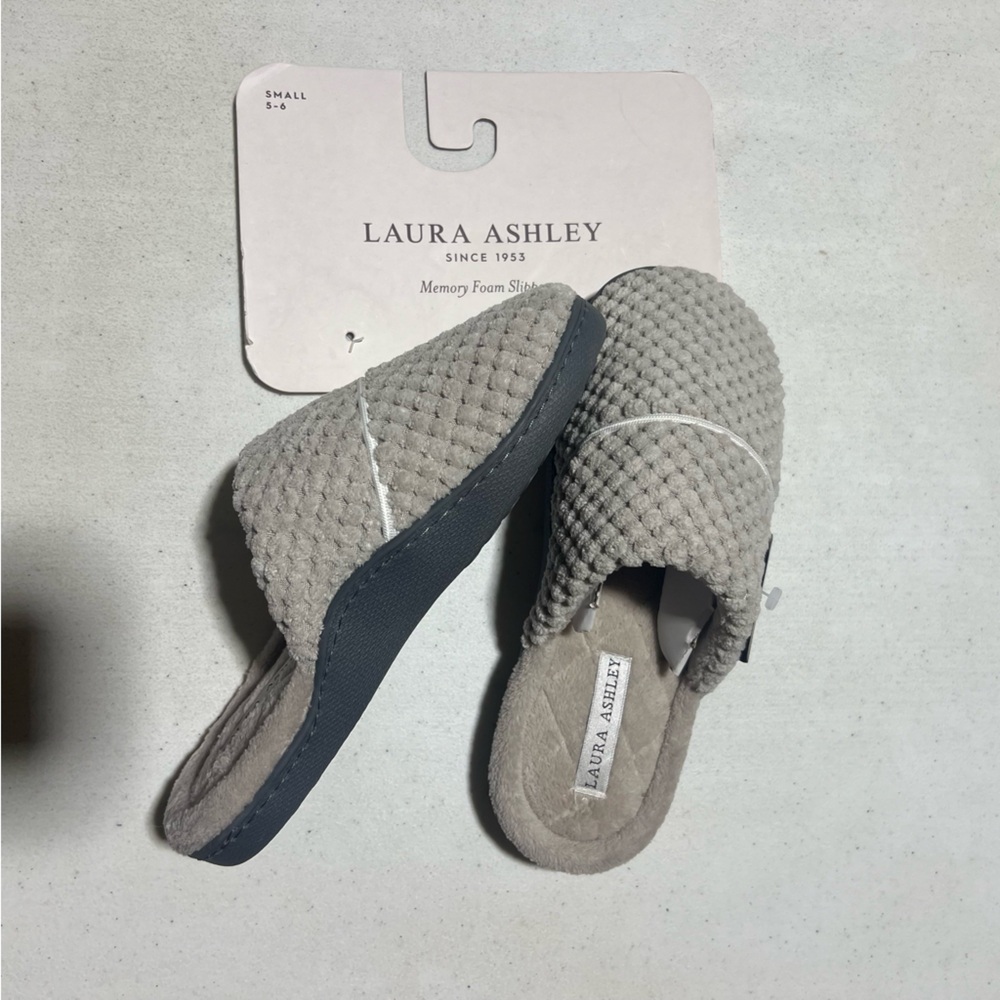 Laura Ashley Dark Gray Spa Slippers